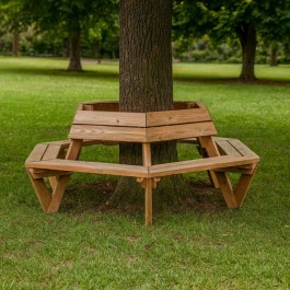 Banc entourage d'arbre en bois