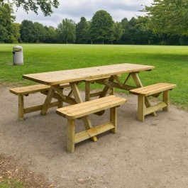 Table de pique-nique en bois pour 8 personnes