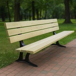 Banc de jardin en bois de pin et fonte