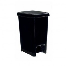 Poubelle à pédale en polypropylène noir d'une contenance de 10 litres
