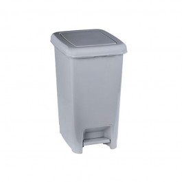 Poubelle à pédale en polypropylène grise d'une contenance de 10 litres