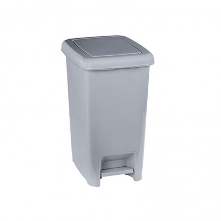 Poubelle à pédale en polypropylène grise d'une contenance de 10 litres