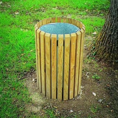 poubelle en bois pour extérieur avec seau amovible