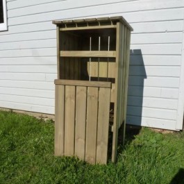 Poubelle Bois extérieure de 100L avec façade amovible