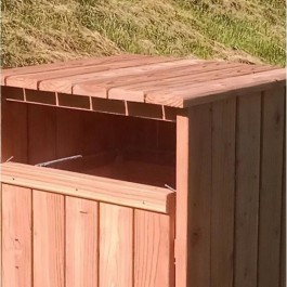 Poubelle parc public en bois Douglas - 100L