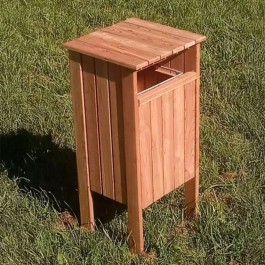 Poubelle pour parc public en bois Douglas 100L