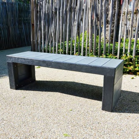 Banquette urbaine en plastique recyclé grise
