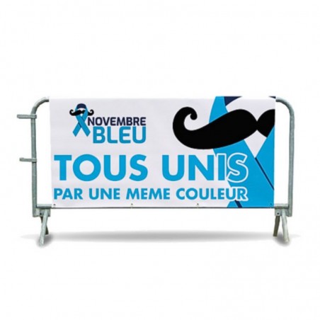 Cache en bâche PVC Novembre Bleu pour barrière 14 barreaux