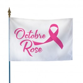 Drapeau sur hampe pour octobre rose