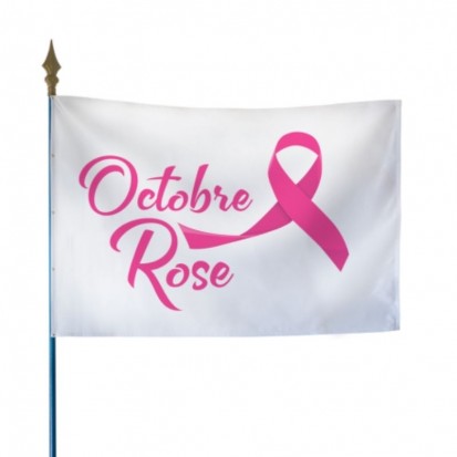 Drapeau sur hampe pour octobre rose