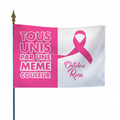 Drapeau sur hampe pour octobre rose