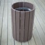 Poubelle ronde pour extérieur en plastique recyclée