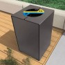 poubelle urbaine de tri sélectif 2 bacs de 60 litres en acier