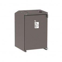 Cache conteneur poubelle extérieur en tôle galvanisée coloris gris foncé