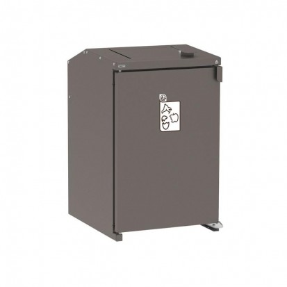 Cache conteneur poubelle extérieur en tôle galvanisée coloris gris foncé