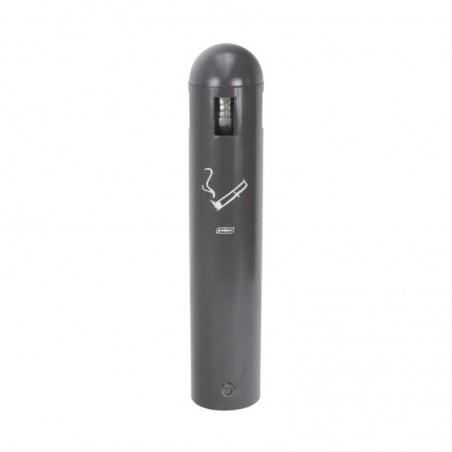 Cendrier mural tubulaire  de 1,8 litres en acier galvanisé avec revêtement époxy gris anthracite