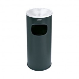 Borne cendrier de 30 litres en acier galvanisé peinte en noir