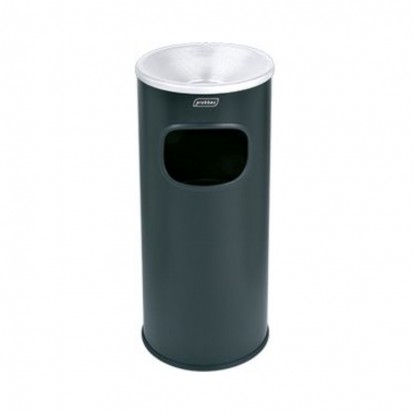 Borne cendrier de 30 litres en acier galvanisé peinte en noir