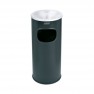 Borne cendrier de 30 litres en acier galvanisé peinte en noir