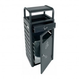 Poubelle cendrier extérieur de 20 litres avec porte avant et bac intérieur amovible