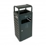 Poubelle cendrier extérieur 43L en acier galvanisé anthracite