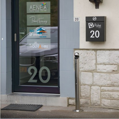 cendrier inox sur pied