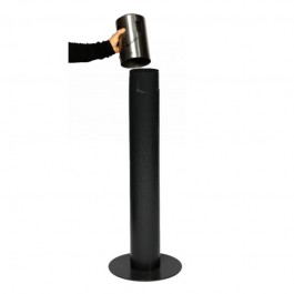 Borne cendrier inox et anthracite avec ouverture par le haut
