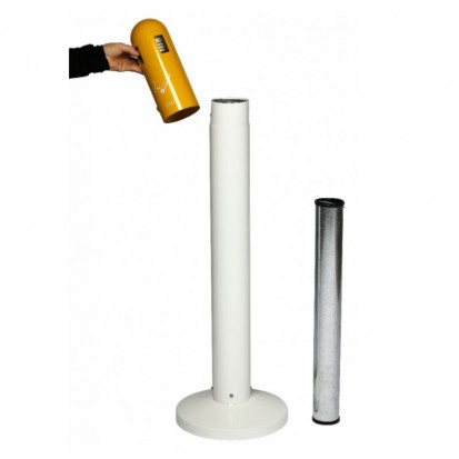 Cendrier extérieur sur pied orange et blanc