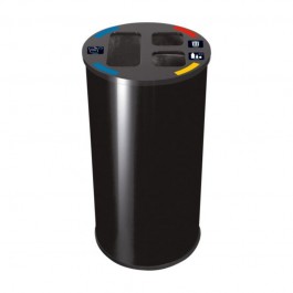 poubelle de tri intérieur 3 flux avec entrées calibrées