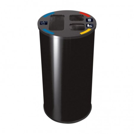 poubelle de tri intérieur 3 flux avec entrées calibrées