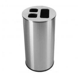 poubelle de tri intérieur 3 flux en inox avec entrées calibrées
