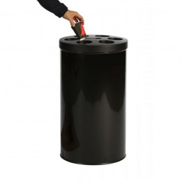 poubelle de tri intérieur pour gobelet noire en acier galva