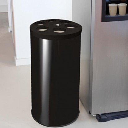 Collecteur à gobelets noir en acier galvanisé avec revêtement époxy poudré