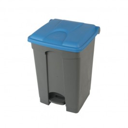 poubelle de tri à pédale couvercle bleu 45 litres