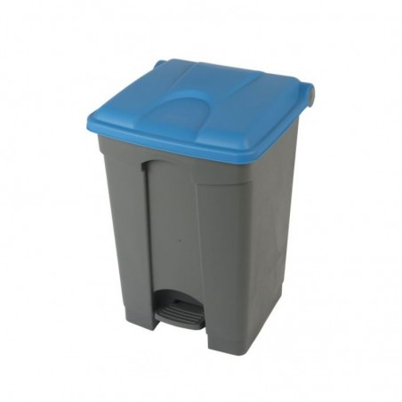 poubelle de tri à pédale couvercle bleu 45 litres