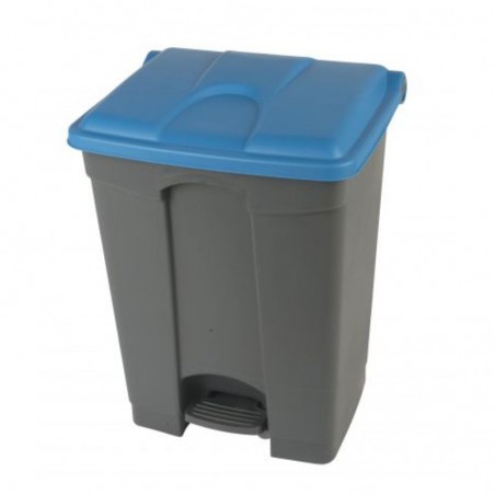 poubelle intérieur tri sélectif 70 litres grise et bleue
