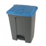 poubelle intérieur tri sélectif 70 litres grise et bleue