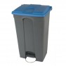 poubelle à pédale pour tri sélectif 90 litres couvercle bleu