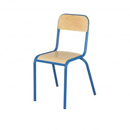 chaise d'école avec pied en acier bleu