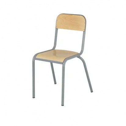 chaise scolaire avec piétement acier rouge