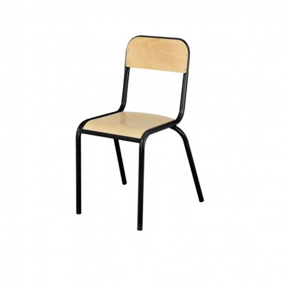 chaise scolaire avec piétement acier rouge