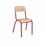 chaise scolaire avec piétement acier rouge