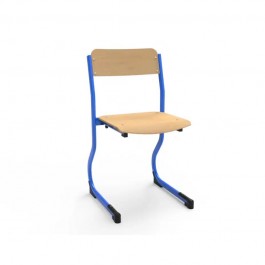 Chaise scolaire appui sur table empilable avec 2 pieds bleus