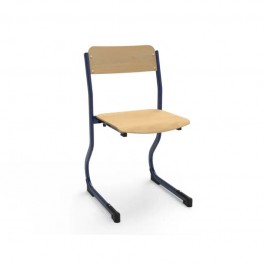 Chaise d'école appui sur table empilable piétement luge noir