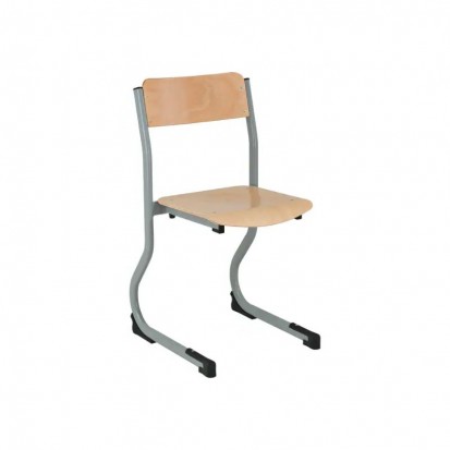 Chaise scolaire appui sur table empilable avec 2 pieds bleus