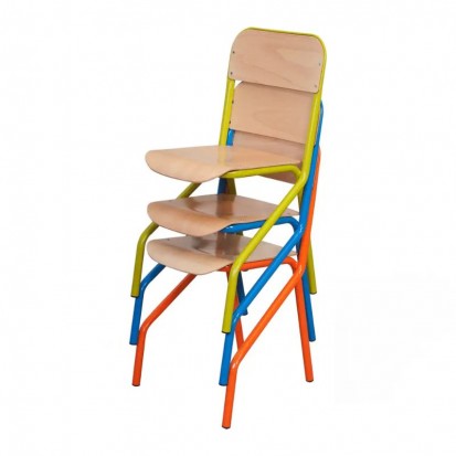 Chaise scolaire avec 4 pieds et appui sur table noir
