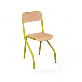 Chaise d'école avec appui sur table et 4 pieds vert anis