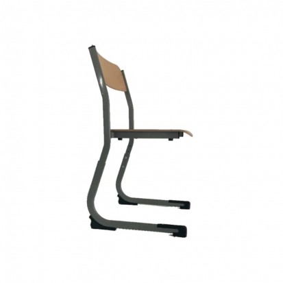 Chaise scolaire réglable avec appui sur table et 2 pieds en acier grise