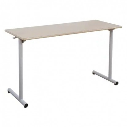 table d'école 2 places avec plateau mélaminé et piètement en acier