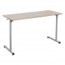 table d'école 2 places avec plateau mélaminé et piètement en acier